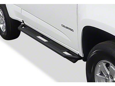 Square Tube Drop Style Nerf Side Step Bars; Matte Black (15-22 Colorado Extended Cab)