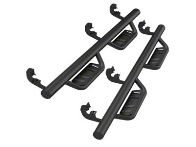 Tubular Style Drop Side Step Bars; Fine Textured Black (15-25 Colorado Crew Cab)