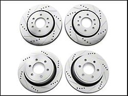 C&L Super Sport HD Cross Drilled and Slotted 6-Lug Rotors; Front and Rear (12-14 F-150; 15-17 F-150 w/ Manual Parking Brake)