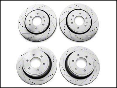 C&L Super Sport HD Cross Drilled and Slotted 6-Lug Rotors; Front and Rear (12-14 F-150; 15-17 F-150 w/ Manual Parking Brake)