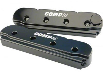 Comp Cams Billet Valve Covers; Black Anodized (99-13 V8 Sierra 1500)