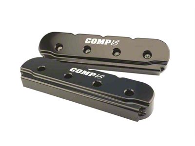 Comp Cams Billet Valve Covers; Black Anodized (99-13 V8 Sierra 1500)