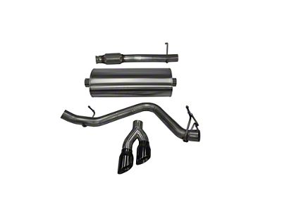 Corsa Performance Touring Single Exhaust System with Twin Black Tips; Side Exit (14-18 5.3L Sierra 1500)