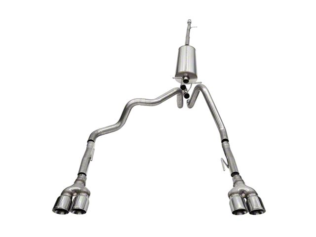 Corsa Performance Sport Dual Exhaust System with Polished Tips; Rear Exit (19-24 6.2L Silverado 1500)