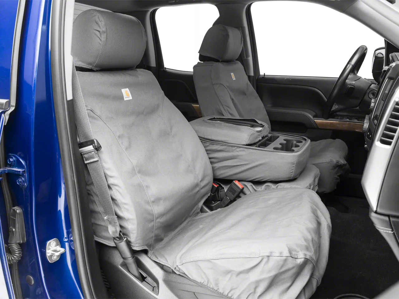 Covercraft Silverado Carhartt Seat Saver Front Seat Covers - Gravel S103818  (14-18 Silverado 1500 w/ Bench Seat)
