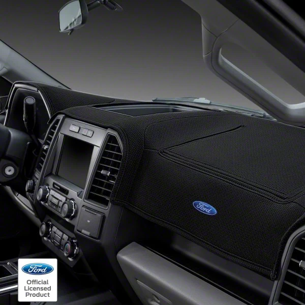 Covercraft Ltd Edition F-150 Custom Dash Cover with Ford Blue Oval Logo;  Black 62092DF24-01-25 (15-20 F-150 w/ Forward Collision Alert) - Free  Shipping