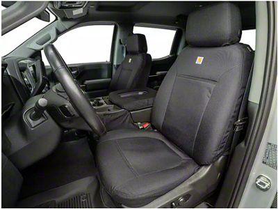 Covercraft Carhartt Super Dux PrecisionFit Custom Front Row Seat Covers; Black (17-22 F-250 Super Duty w/ Bench Seat)