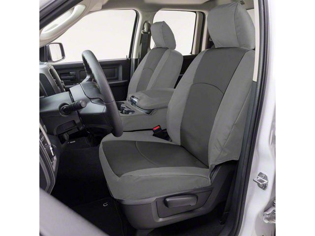 Covercraft Precision Fit Seat Covers Endura Custom Front Row Seat Covers; Silver/Charcoal (23-24 F-250 Super Duty w/ Bucket Seats & w/o Max Recline Seats)