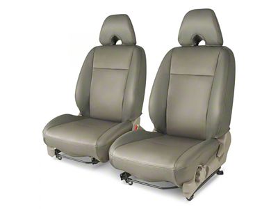 Covercraft Precision Fit Seat Covers Leatherette Custom Front Row Seat Covers; Light Gray (17-22 F-250 Super Duty w/ Bucket Seats)