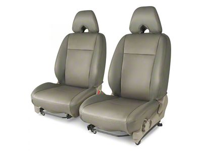 Covercraft Precision Fit Seat Covers Leatherette Custom Front Row Seat Covers; Light Gray (11-16 F-250 Super Duty w/ Bucket Seats)