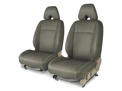 Covercraft Precision Fit Seat Covers Leatherette Custom Front Row Seat Covers; Medium Gray (17-22 F-250 Super Duty w/ Bucket Seats)