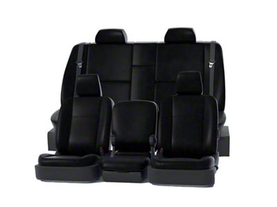 Covercraft Precision Fit Seat Covers Leatherette Custom Second Row Seat Cover; Black (08-10 F-250 Super Duty SuperCab)