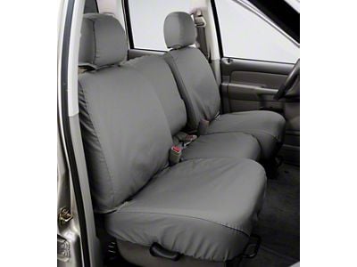 Covercraft Seat Saver Polycotton Custom Front Row Seat Covers; Gray (23-25 F-250 Super Duty w/ Bucket Seats)