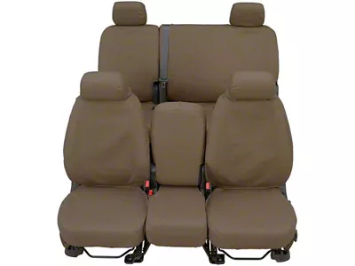 Covercraft Seat Saver Waterproof Polyester Custom Front Row Seat Covers; Taupe (99-00 F-250 Super Duty w/ Bucket Seats)