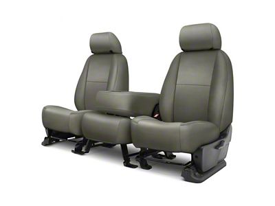Covercraft Precision Fit Seat Covers Leatherette Custom Front Row Seat Covers; Medium Gray (11-16 F-350 Super Duty w/ Bench Seat)