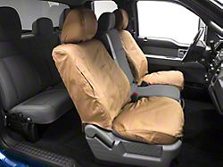 Covercraft Seat Saver Polycotton Custom Front Row Seat Covers; Tan (11-16 F-350 Super Duty w/ Bucket Seats)