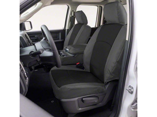 Covercraft Precision Fit Seat Covers Endura Custom Front Row Seat Covers; Black/Charcoal (10-18 RAM 2500 w/ Bucket Seats)