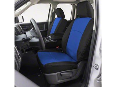 Covercraft Precision Fit Seat Covers Endura Custom Front Row Seat Covers; Blue/Black (10-18 RAM 3500 w/ Bench Seat)