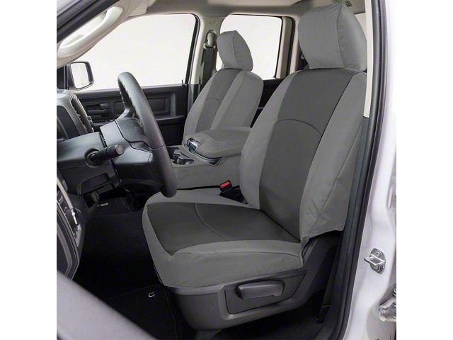 Covercraft Precision Fit Seat Covers Endura Custom Front Row Seat Covers; Charcoal/Silver (19-24 RAM 3500 w/ Bench Seat)