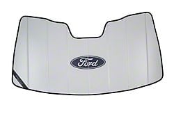 Covercraft UVS100 Heat Shield Custom Sunscreen with Black Ford Oval Logo; White (19-23 Ranger)