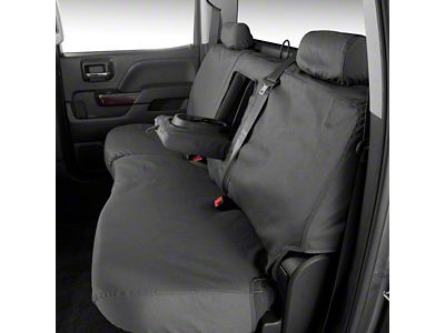 Covercraft Seat Saver Polycotton Custom Front Row Seat Covers; Charcoal (21-24 F-150 w/ Bench Seat & Non-Opening Center Console)
