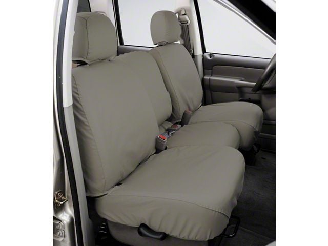 Covercraft Seat Saver Polycotton Custom Front Row Seat Covers; Misty Gray (17-18 F-350 Super Duty w/ Bucket Seats)