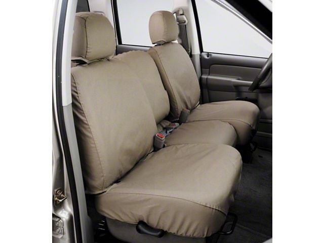 Covercraft Seat Saver Polycotton Custom Second Row Seat Cover; Taupe (17-18 F-350 Super Duty SuperCab)