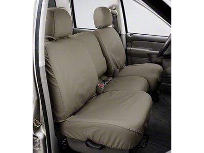 Covercraft Seat Saver Polycotton Custom Front Row Seat Covers; Wet Sand (09-10 RAM 1500 w/ Bench Seat & Fold-Down Center Console)