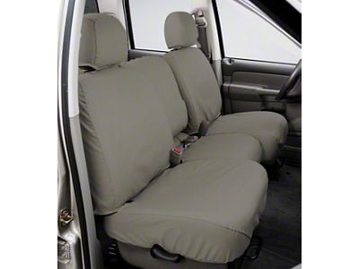 Covercraft Seat Saver Polycotton Custom Front Row Seat Covers; Misty Gray (10-12 RAM 1500 w/ Bench Seat & w/o Under Center Seat Storage & Seat Air Bags)