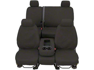Covercraft Seat Saver Waterproof Polyester Custom Front Row Seat Covers; Gray (13-16 RAM 1500 w/ Bench Seat & 4-Inch Thick Seat Cushion)