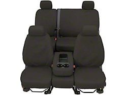 Covercraft Seat Saver Waterproof Polyester Custom Front Row Seat Covers; Gray (19-25 Sierra 1500 w/ Bench Seat & Fold-Down Console w/ Lid & Under Center Seat Storage)