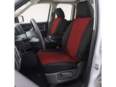 Covercraft Precision Fit Seat Covers Endura Custom Front Row Seat Covers; Red/Black (03-06 Sierra 1500 w/ Bench Seat)