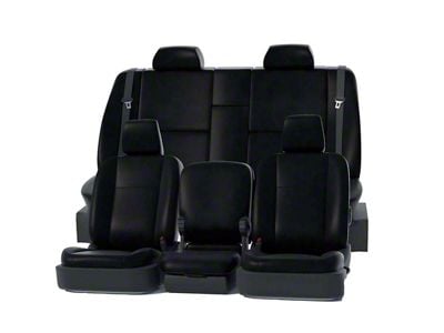 Covercraft Precision Fit Seat Covers Leatherette Custom Second Row Seat Cover; Black (05-06 Sierra 1500 Extended Cab)