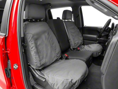 Covercraft Seat Saver Polycotton Custom Front Row Seat Covers; Charcoal (20-25 Sierra 2500 HD w/ Bucket Seats)