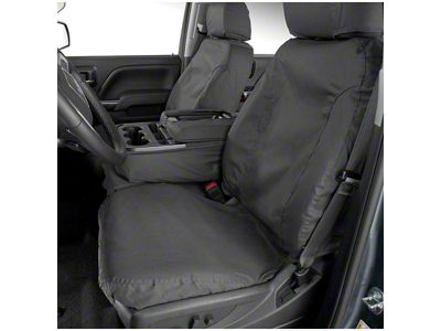 Covercraft Seat Saver Polycotton Custom Front Row Seat Covers; Gray (17-19 Sierra 2500 HD w/ Bucket Seats)