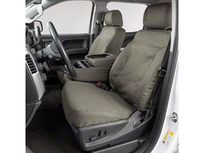 Covercraft Seat Saver Polycotton Custom Front Row Seat Covers; Misty Gray (20-25 Sierra 2500 HD w/ Bucket Seats)