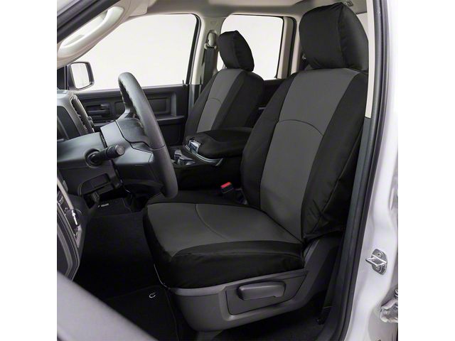 Covercraft Precision Fit Seat Covers Endura Custom Front Row Seat Covers; Charcoal/Black (15-19 Sierra 3500 HD w/ Bench Seat)