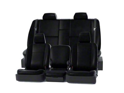 Covercraft Precision Fit Seat Covers Leatherette Custom Front Row Seat Covers; Black (07-14 Sierra 3500 HD w/ Bench Seat)