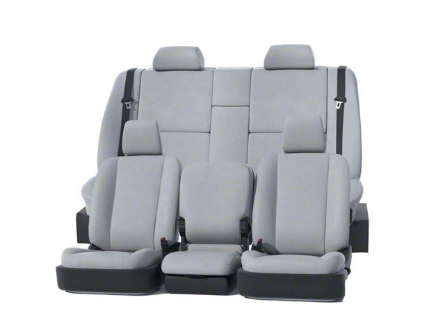 Covercraft Precision Fit Seat Covers Leatherette Custom Front Row Seat Covers; Light Gray (16-19 Sierra 3500 HD w/ Bucket Seats)