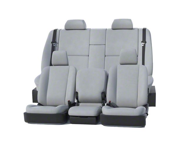 Covercraft Precision Fit Seat Covers Leatherette Custom Front Row Seat Covers; Light Gray (15-19 Sierra 3500 HD w/ Bench Seat)