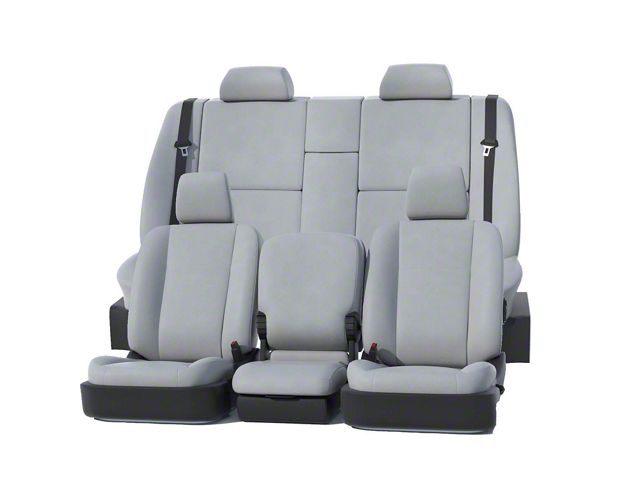 Covercraft Precision Fit Seat Covers Leatherette Custom Front Row Seat Covers; Light Gray (20-24 Sierra 3500 HD w/ Bench Seat)