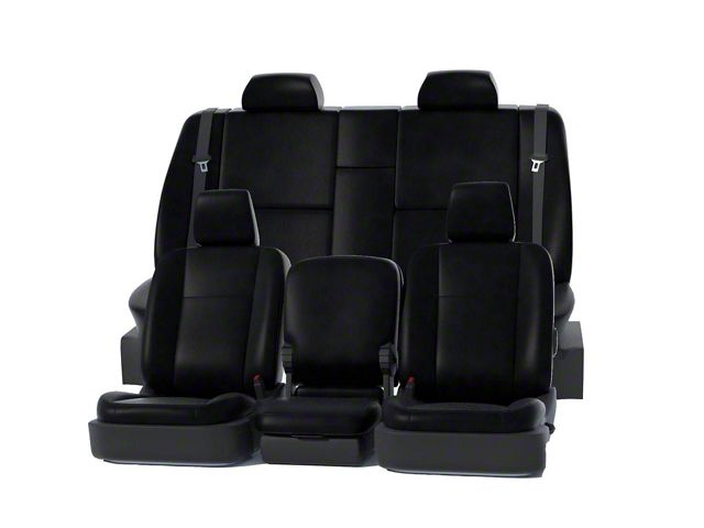 Covercraft Precision Fit Seat Covers Leatherette Custom Second Row Seat Cover; Black (15-19 Sierra 3500 HD Double Cab)