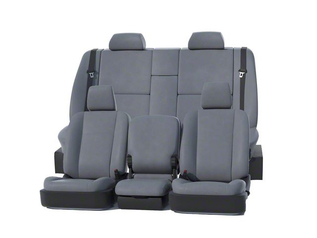 Covercraft Precision Fit Seat Covers Leatherette Custom Second Row Seat Cover; Medium Gray (15-19 Sierra 3500 HD Double Cab)