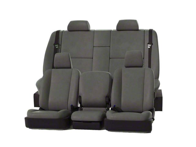 Covercraft Precision Fit Seat Covers Leatherette Custom Second Row Seat Cover; Stone (15-19 Sierra 3500 HD Crew Cab)