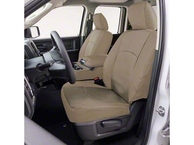 Covercraft Precision Fit Seat Covers Endura Custom Front Row Seat Covers; Tan (19-21 Silverado 1500 w/ Bucket Seats; 2022 Silverado 1500 LTD w/ Bucket Seats)