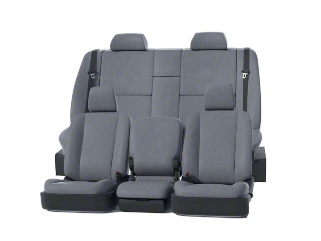 Covercraft Precision Fit Seat Covers Leatherette Custom Front Row Seat Covers; Medium Gray (22-24 Silverado 1500 w/ Bench Seat)