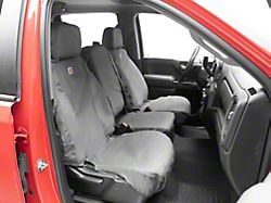 Covercraft SeatSaver Custom Front Seat Covers; Carhartt Gravel (19-24 Silverado 1500 w/ Front Bench Seat & Fold-Down Console w/ Lid)