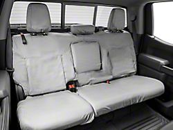 Covercraft Seat Saver Polycotton Custom Second Row Seat Cover; Gray (19-25 Silverado 1500 Double Cab, Crew Cab w/ 60/40 Split Cushion Bench Seat & Fold-Down Armrest)