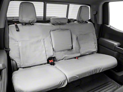 Covercraft Seat Saver Polycotton Custom Second Row Seat Cover; Gray (20-25 Silverado 2500 HD Double Cab, Crew Cab w/ 60/40 Split Cushion Bench Seat & Fold-Down Armrest)