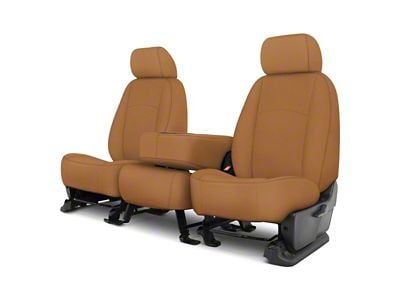Covercraft SeatSaver Custom Front Seat Covers; Carhartt Brown (20-24 Silverado 2500 HD w/ Front Bench Seat & Fold-Down Console w/ Lid)
